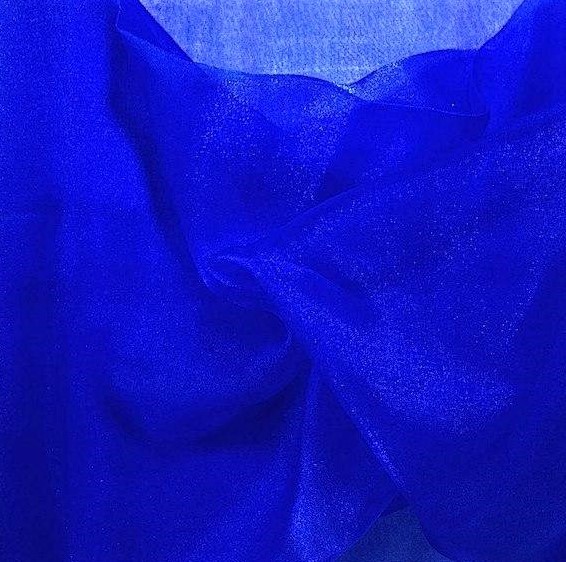 Органза блестящая синяя