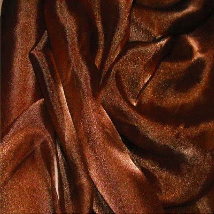Органза блестящая коричневая